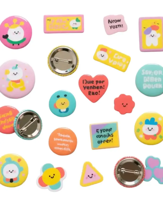 Boutons personnalisés avec support en fer