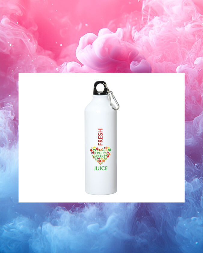 Bouteille d'eau en aluminium de 750 ml (25 oz liq.) avec mousqueton