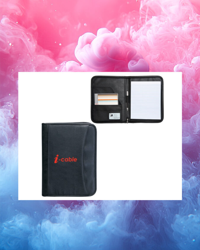 Porte-notes zippé : Koskin avec soufflet de 2,5 cm