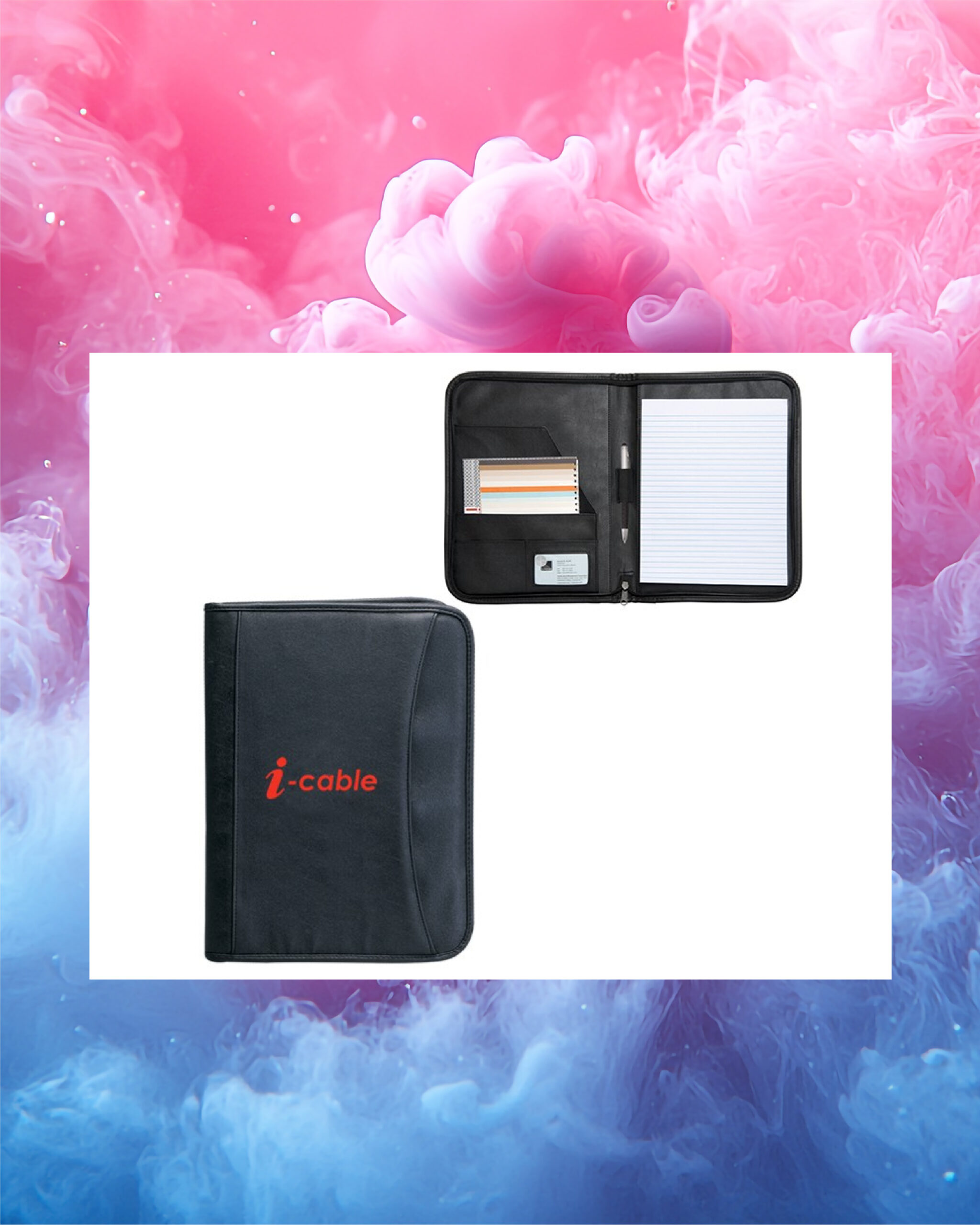 Porte-notes zippé : Koskin avec soufflet de 2,5 cm