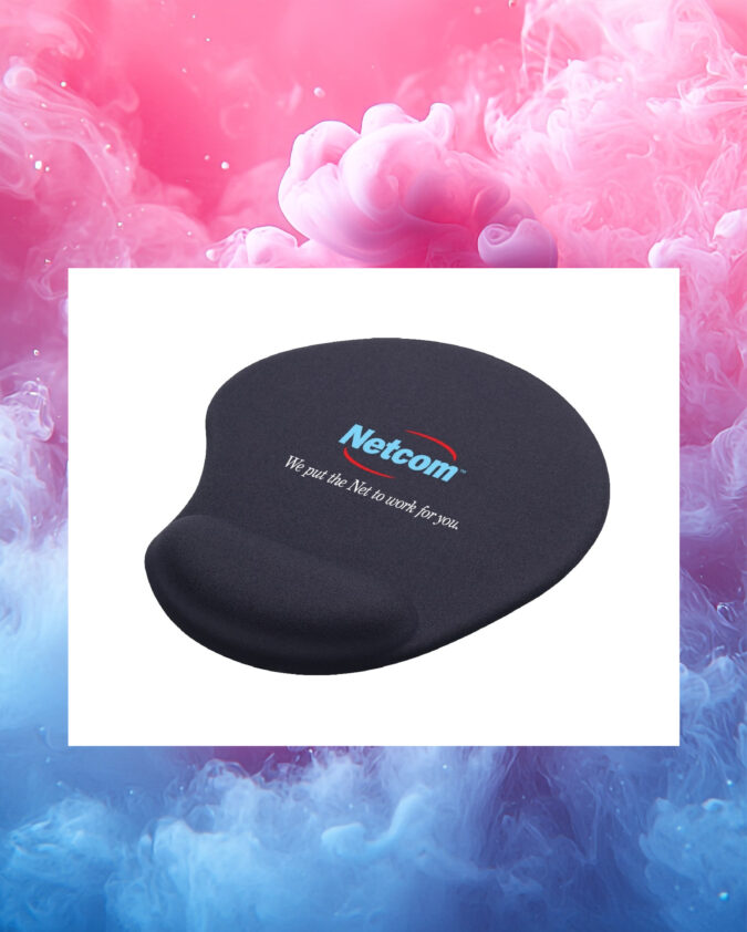 Tapis de souris avec repose-poignet en gel jersey uni