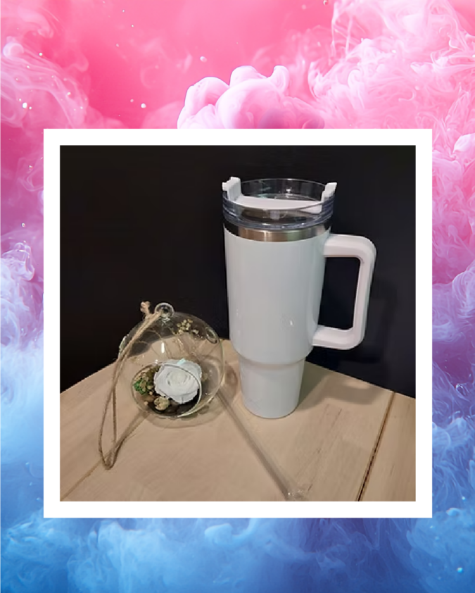 Tasse de voyage 40 oz blanche