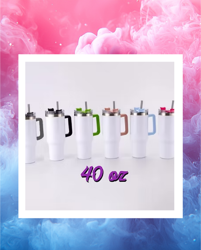 Tasse de voyage 40 oz avec anse colorée