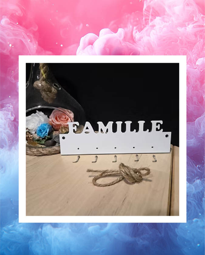 Planche en MDF « Famille » pour porte-clé – sublimation