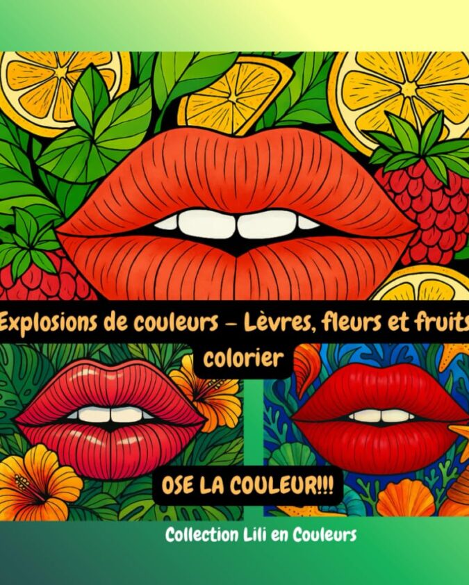 Explosions de couleurs – Lèvres, fleurs et fruits à colorier: Ose la couleur!