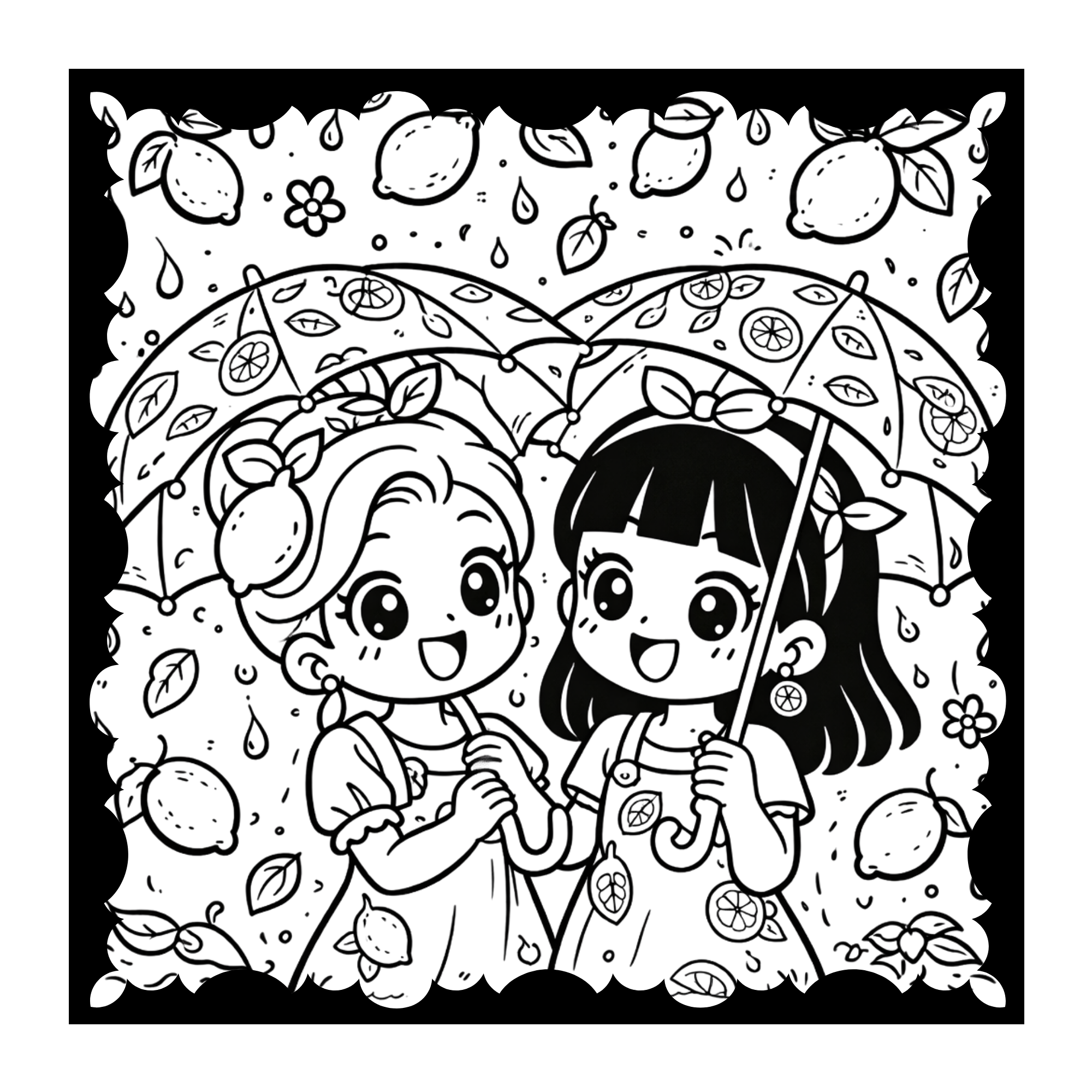 LEMONELLA – Un monde citronné: Livre à colorier kawaii pour enfants de 6 ans et plus