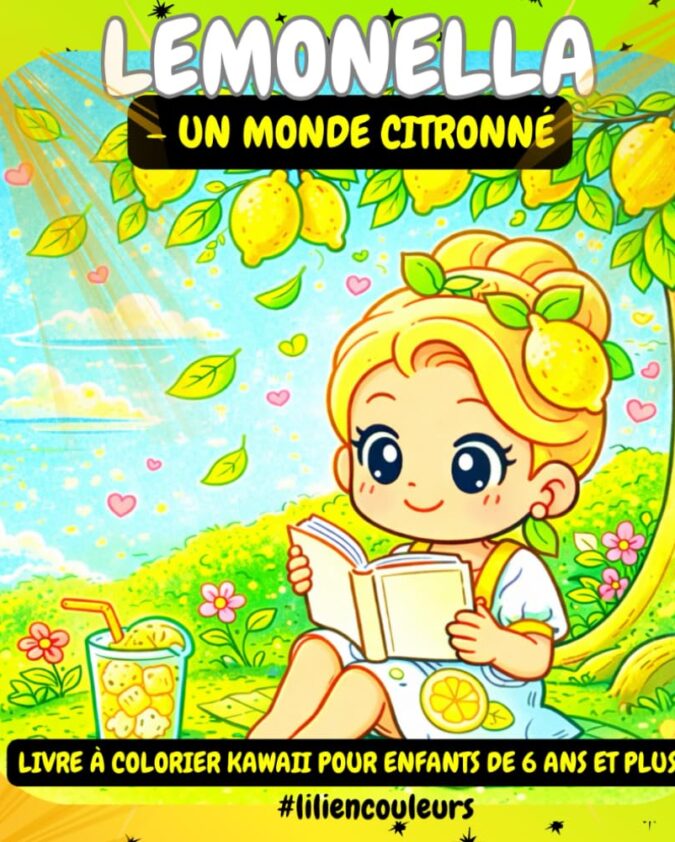 LEMONELLA – Un monde citronné: Livre à colorier kawaii pour enfants de 6 ans et plus