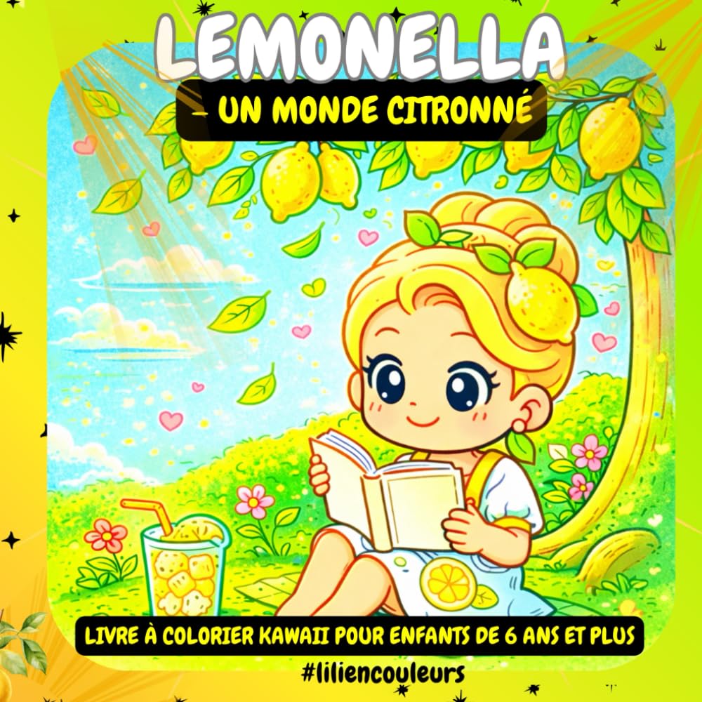 LEMONELLA – Un monde citronné: Livre à colorier kawaii pour enfants de 6 ans et plus
