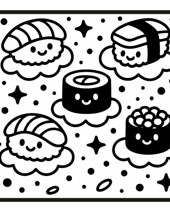 L'univers Gourmand du Sushi Un Festin Japonais à colorier: Détente créativité et plaisir à chaque page