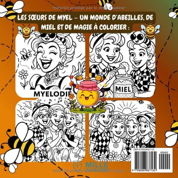 Les Sœurs de Myel — Un monde d’abeilles, de miel et de magie à colorier: Myelisse & Myelina, & Myelinda & Myelodie