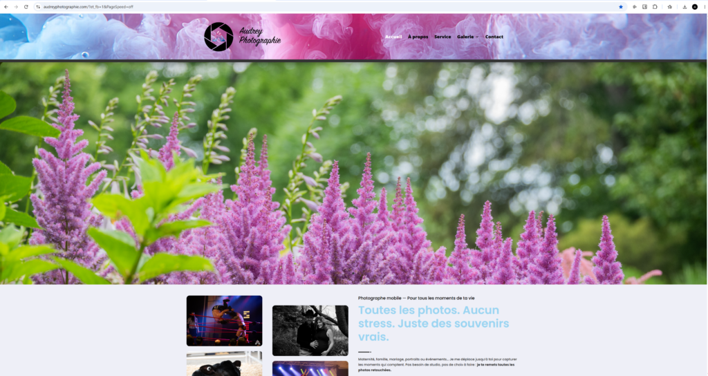 Site Web Audrey Photographie
