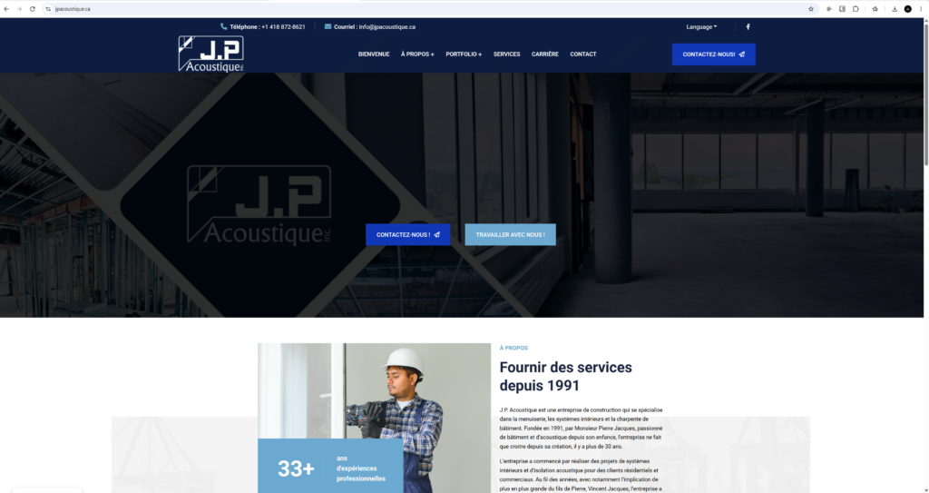 Site Web JP Acoustique