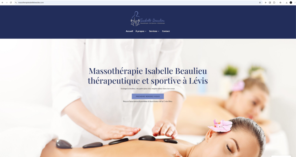 Site Web Massothérapie Isabelle Beaulieu