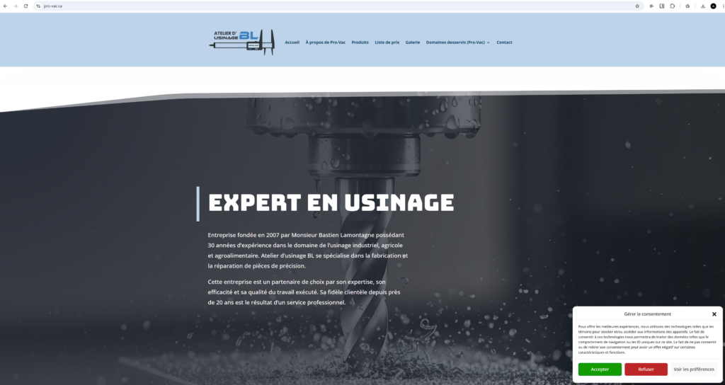 Site Web Pro-Vac